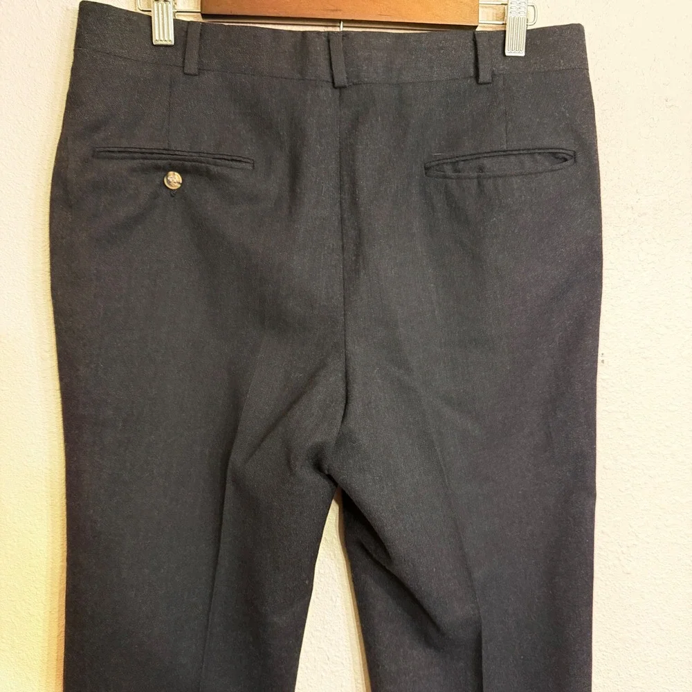 John Alexander Mens Dark Navy 100% Pure Wool Flat Front Pants Made in USA 32x28
